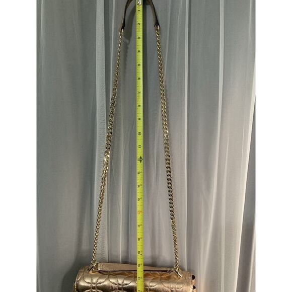 New Michael Kors Sloan Gold Chain Quilted Leather Shoulder Bag Rose Gold Shiny - Picture 10 of 16
